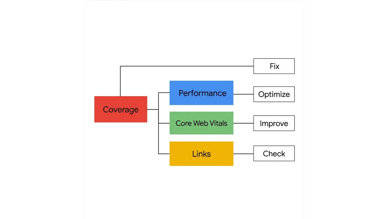 Google Search Console reports to optimization actions diagram