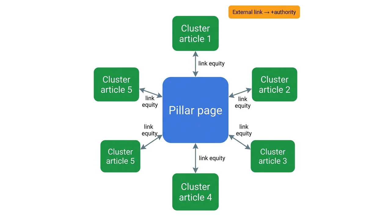 Pillar page and internal cluster linking