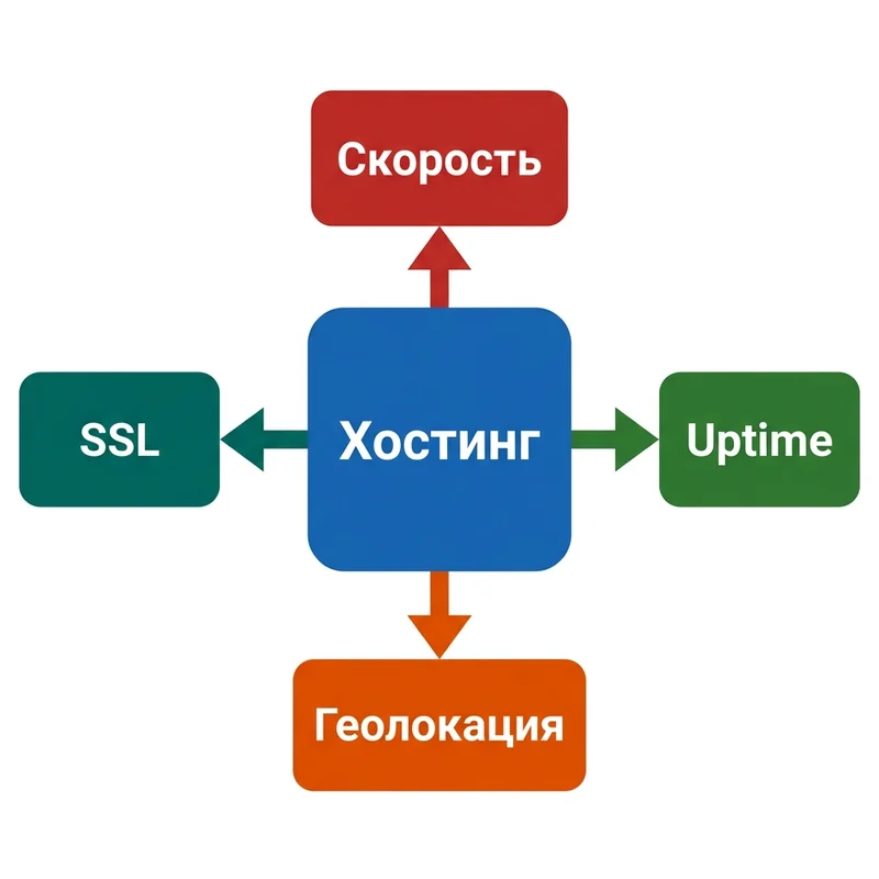 Влияние хостинга на SEO: скорость, uptime, SSL, геолокация