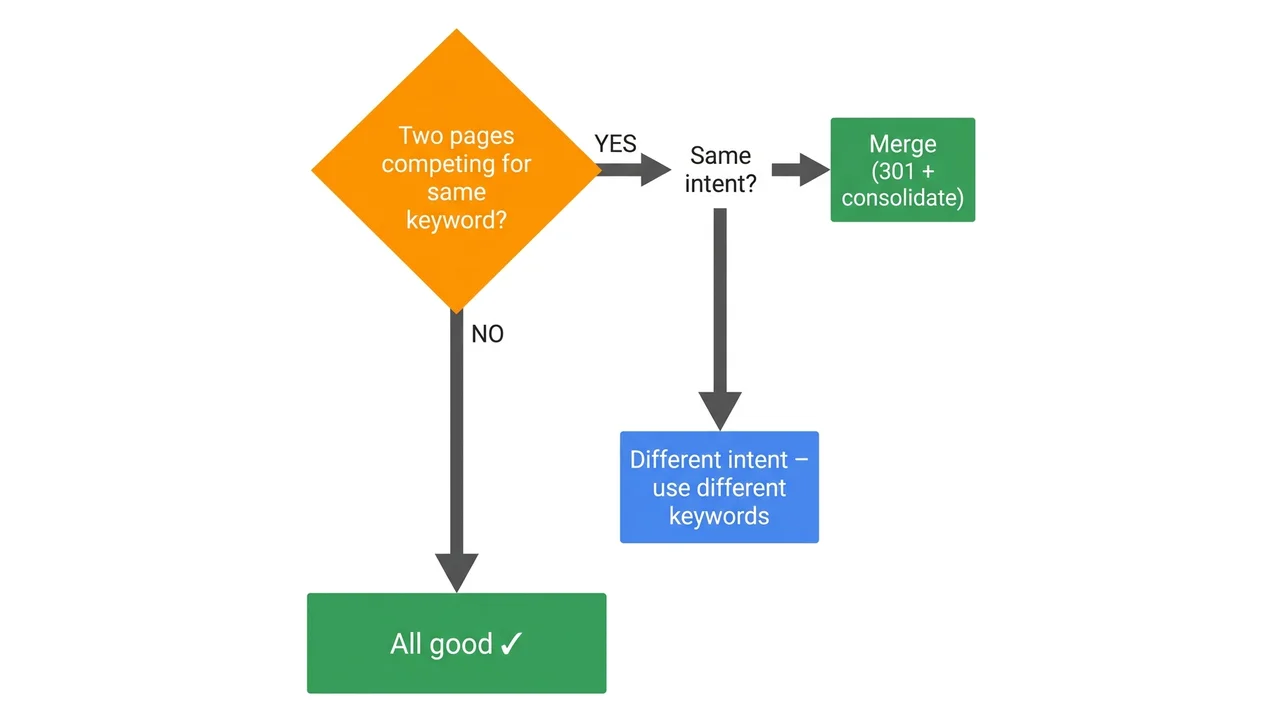 Decision tree: how to fix keyword cannibalization