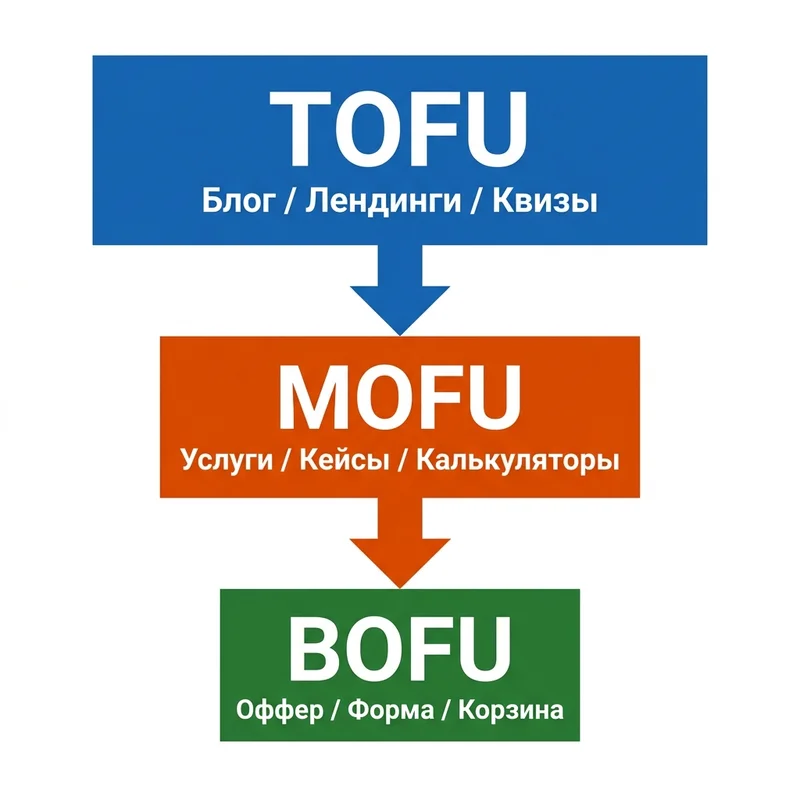 Воронка продаж: этапы TOFU, MOFU, BOFU
