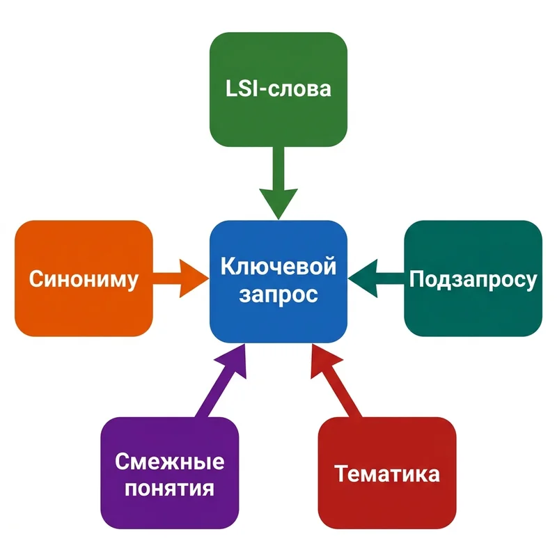 Схема: LSI-слова вокруг ключевого запроса