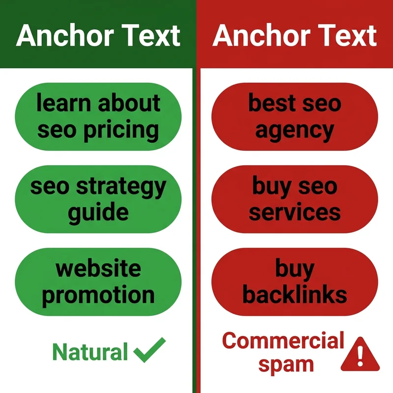 Natural vs unnatural anchor text — comparison example