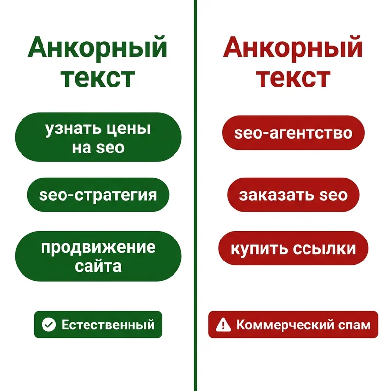 Естественный и неестественный анкор — сравнение на примере