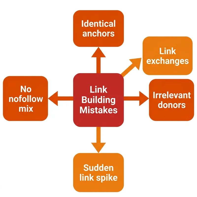 Five common link-building mistakes — diagram