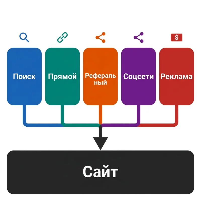 Пять источников трафика сайта: скорость, стоимость и стабильность каждого канала
