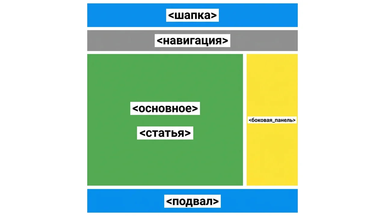 Семантическая разметка HTML5: структура страницы по тегам