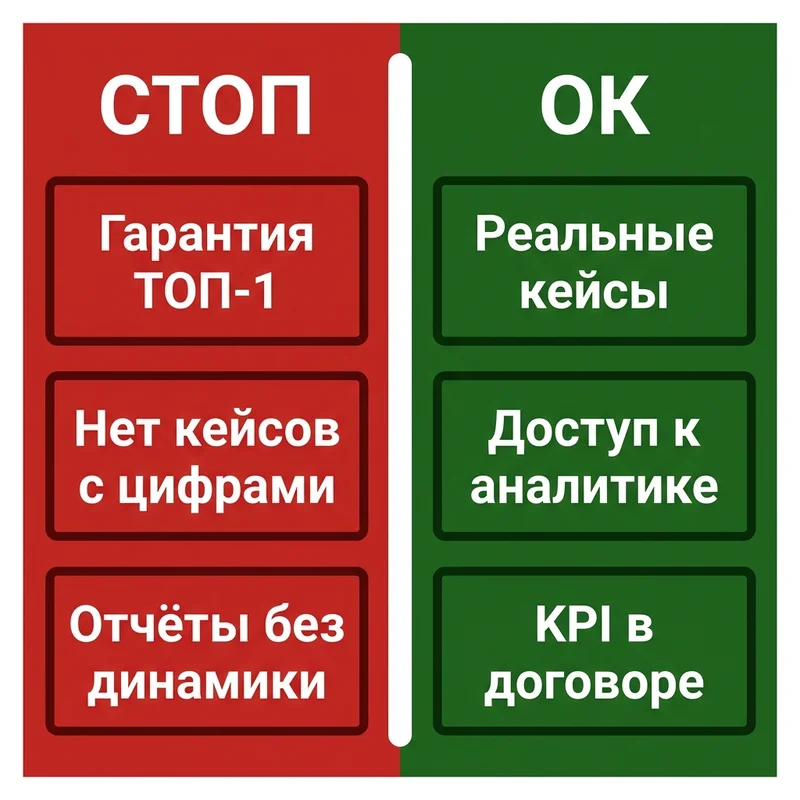 Красные флаги при выборе SEO-подрядчика