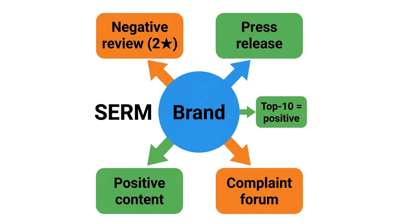 SERM: reputation management via positive content in top-10