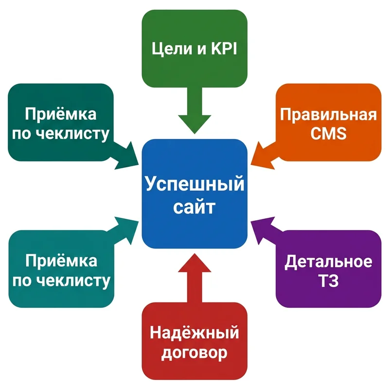 Пять факторов успешного сайта: цели, CMS, ТЗ, договор, приёмка