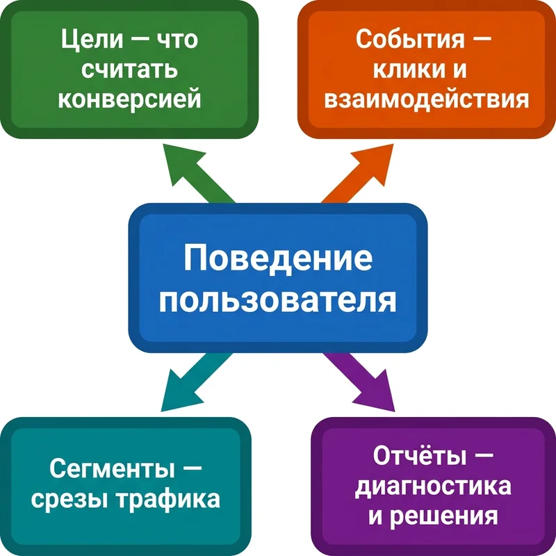 Хаб поведения пользователя в Яндекс Метрике — цели, события, сегменты и отчёты